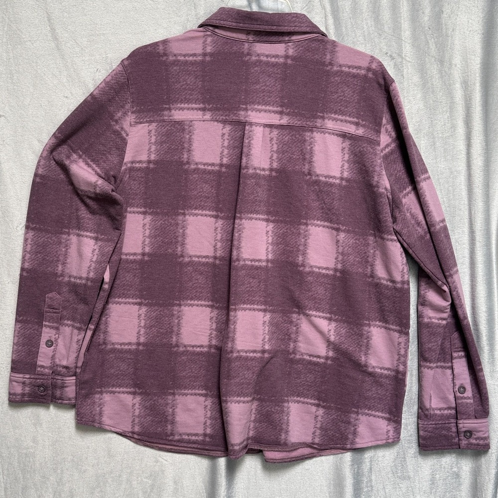 32 Degrees Cozy Knit Button-Up Shirt Plum Purple Women's Size Large - Picture 4 of 6